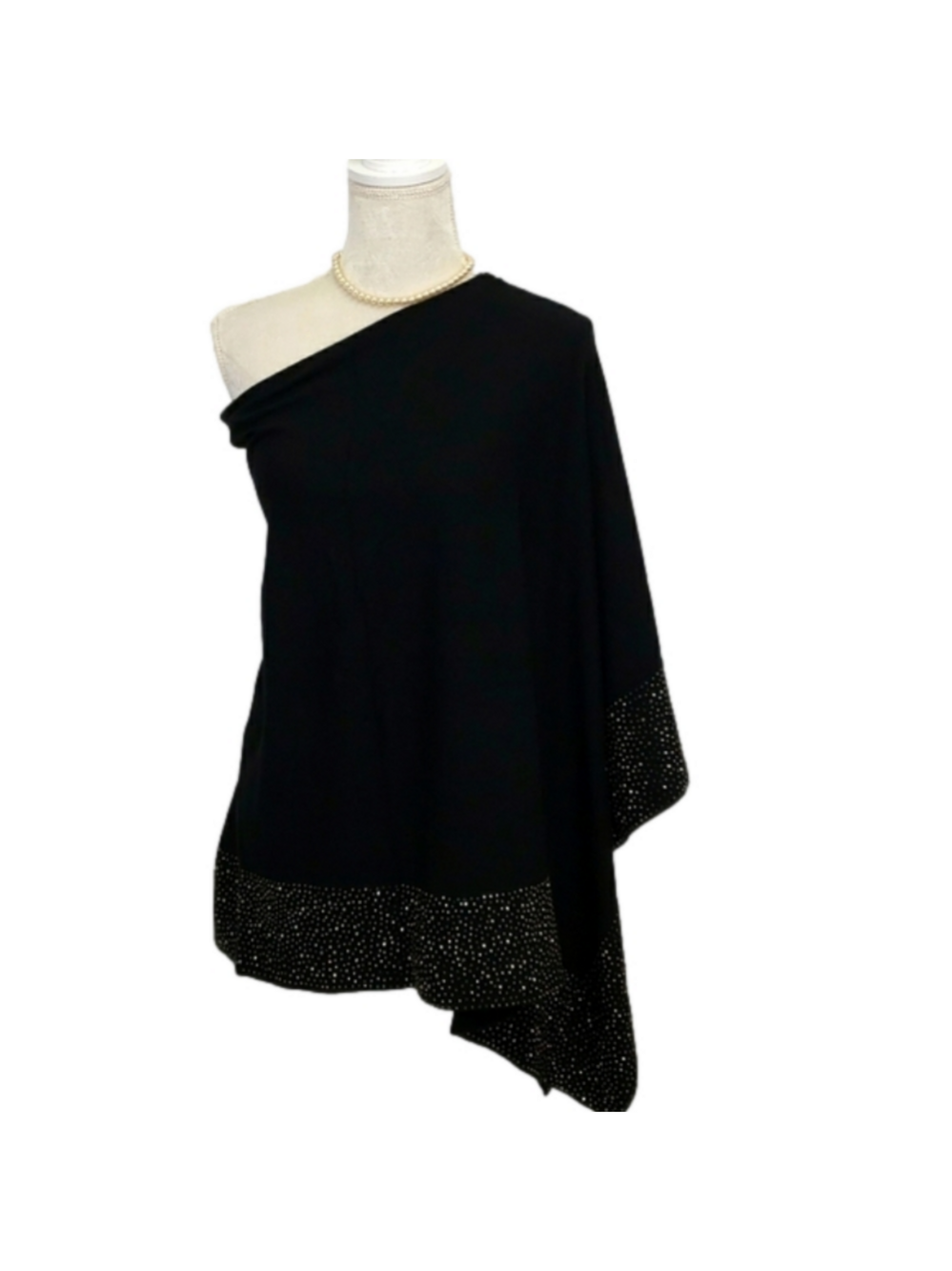 LUSH Vila Milano NWT Studded Black Poncho